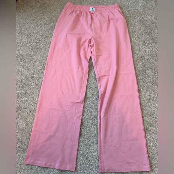 Parke Pink Cotton Boxer Sweatpants Wide Leg Pants Size Large - Picture 2 of 4